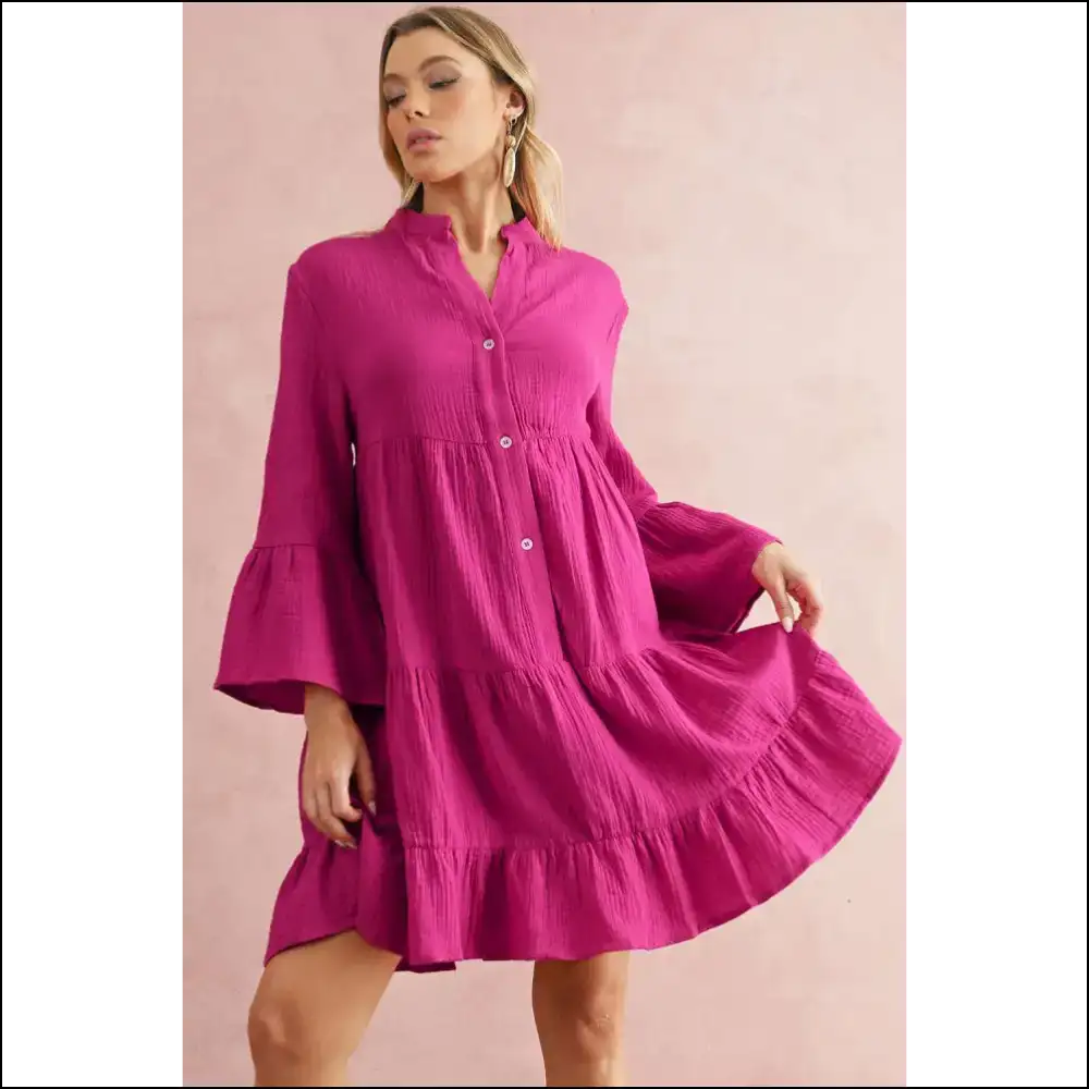 Rose Crinkled Tiered Dress: so Cute it Hurts 🌹 Needful Things - Short Dresses on Sale Worldwide Shipping