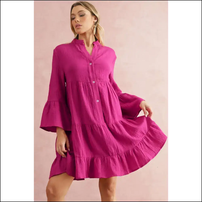 Rose Crinkled Tiered Dress: so Cute it Hurts 🌹 Needful Things - Short Dresses on Sale Worldwide Shipping