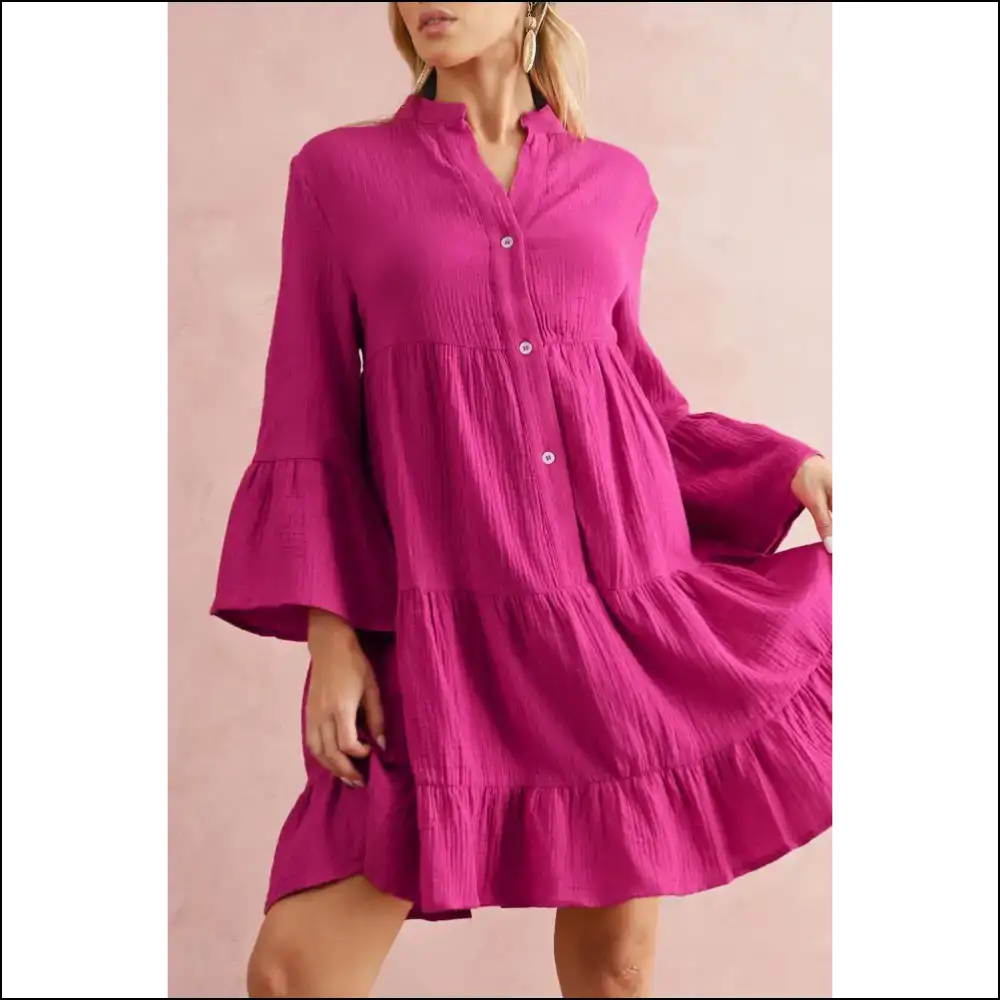 Rose Crinkled Tiered Dress: so Cute it Hurts 🌹 Needful Things - s - Short Dresses on Sale Worldwide Shipping