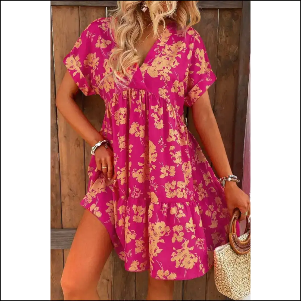 Rose Floral Mini Dress: so Chic It’s Practically Blooming Hilarious! 🌹 Needful Things - s - Short Dresses on Sale Worldwide Shipping