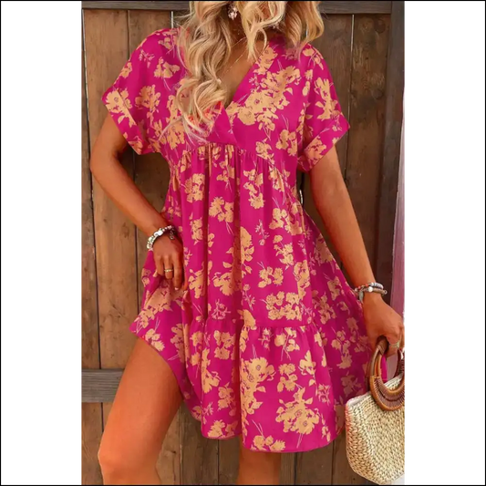 Rose Floral Mini Dress: so Chic It’s Practically Blooming Hilarious! 🌹 Needful Things - s - Short Dresses on Sale Worldwide Shipping