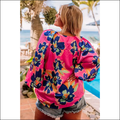 Rose Floral Plus Size Blouse: Goddess Vibes Only! 🌹needful Things - Tops on Sale Worldwide Shipping