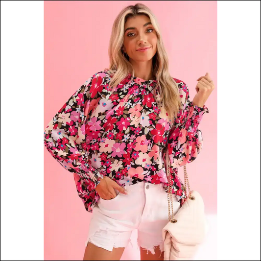 Rose Floral Print: from Frumpy to Fab with Needful Things! 🌹🌸 - s - Blouses on Sale Worldwide Shipping