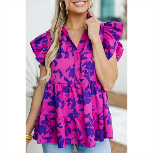 Rose Floral Print: from Frumpy to Fabulous! 🌹 Needful Things - s - Blouses on Sale Worldwide Shipping
