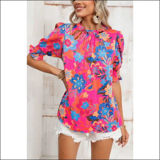 Rose Frill Neck Puff Sleeve: so Frilly It’s! 🌹needful Things - s - Blouses on Sale Worldwide Shipping