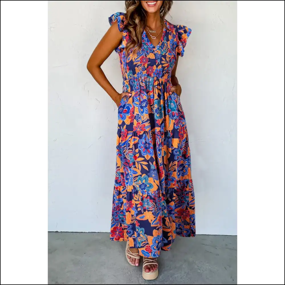 Rose Red Boho Dress: Needful Things for when you Feel Good 🌹😈 - Dark Blue / s - Maxi Dresses on Sale Worldwide Shipping