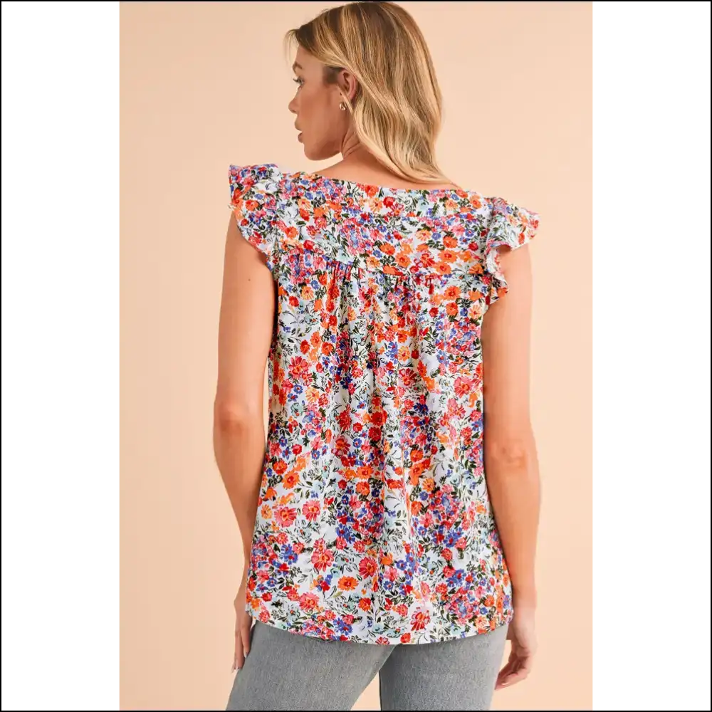 Rose Red Boho Floral: Needful Things’ Sleeveless Shirt 🔥 Adventure Awaits! - Shirts Tank Tops on Sale Worldwide Shipping