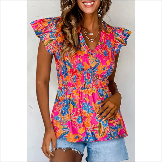 Rose Red Boho Top: from Frump to Flower at Needful Things 🌹 - s - Sleeveless Shirts Tank Tops on Sale Worldwide Shipping