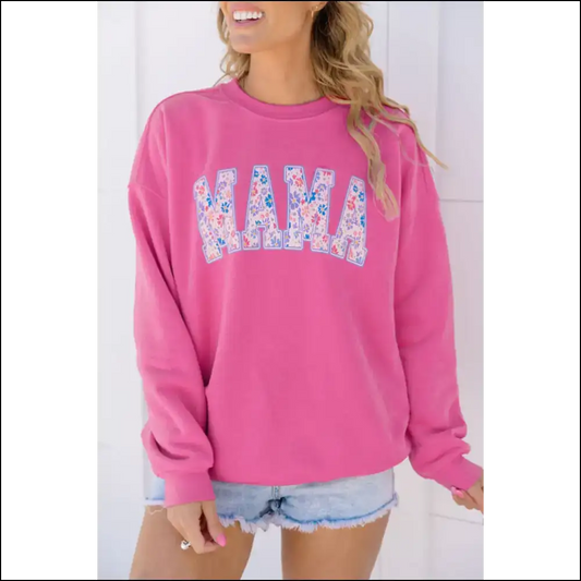 Rose Red Floral Mama Sweatshirt: Surviving Motherhood in Style 🌹 - s - Sweatshirts & Hoodies on Sale Worldwide Shipping