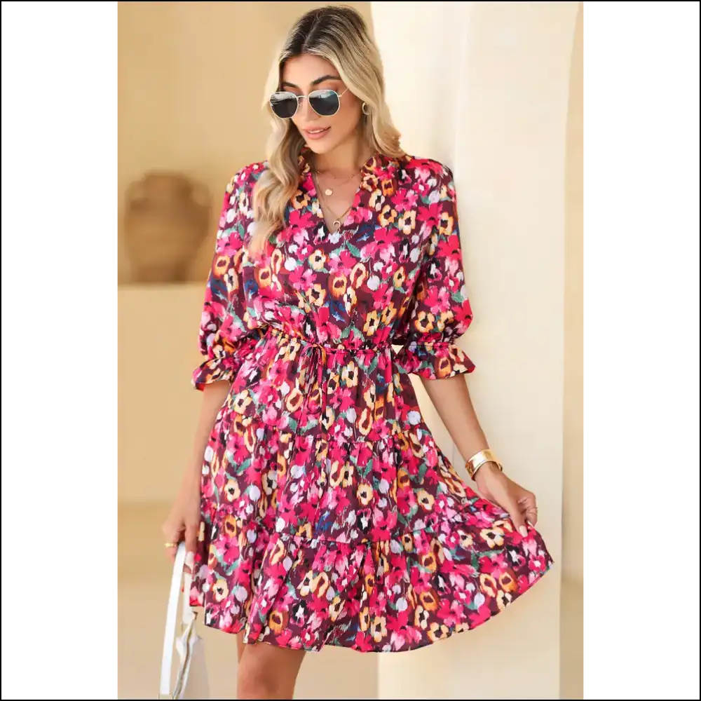 Rose Red Floral Mini Dress: so Short It’s Basically Pants 🌹 - Dresses on Sale Worldwide Shipping