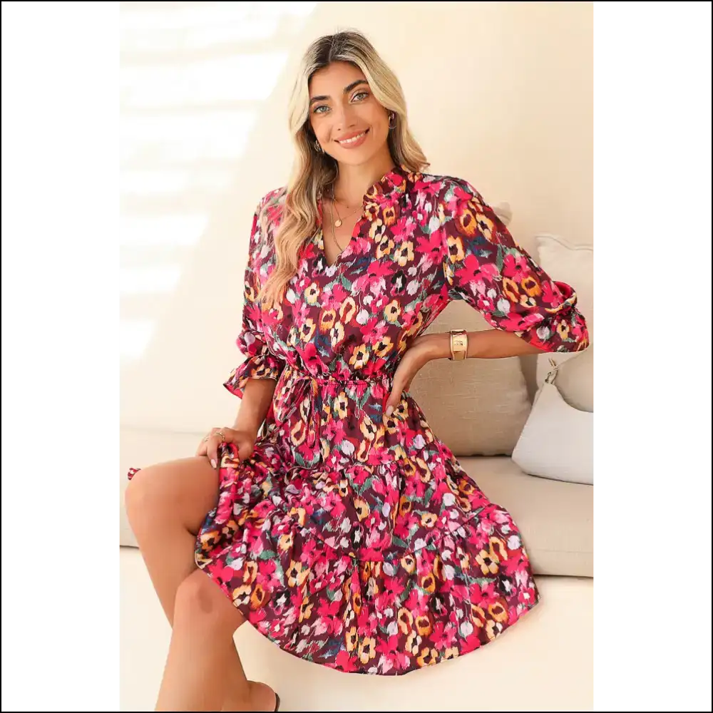 Rose Red Floral Mini Dress: so Short It’s Basically Pants 🌹 - Dresses on Sale Worldwide Shipping