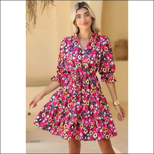 Rose Red Floral Mini Dress: so Short It’s Basically Pants 🌹 - s - Dresses on Sale Worldwide Shipping