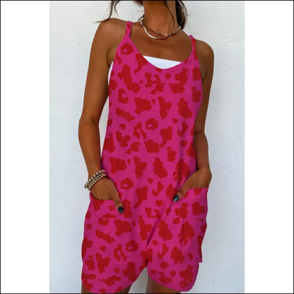 Rose Red Leopard Romper: Dangerously Cute 🐆 Needful Things - s - Rompers Jumpsuits & on Sale Worldwide Shipping