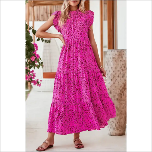 Rose Red Leopard: Unleash your Inner Party Animal 🐆 in this Dress from Needful Things! - s - Maxi Dresses on Sale Worldwide Shipping