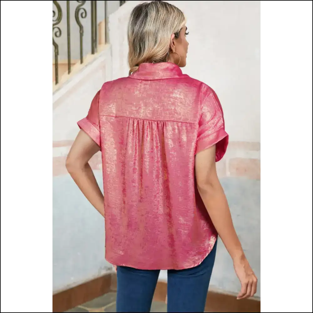 Rose Red Metallic Sheen: Warning May Cause Spontaneous Diva Outbursts 🚨 Needful Things - Blouses on Sale Worldwide Shipping