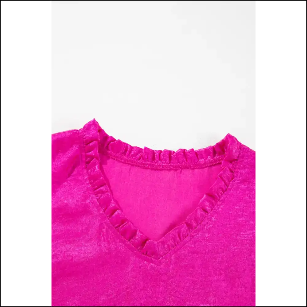Rose Red Metallic Velvet: Babydoll Blouse of Doom! 🔥 Needful Things - Blouses on Sale Worldwide Shipping