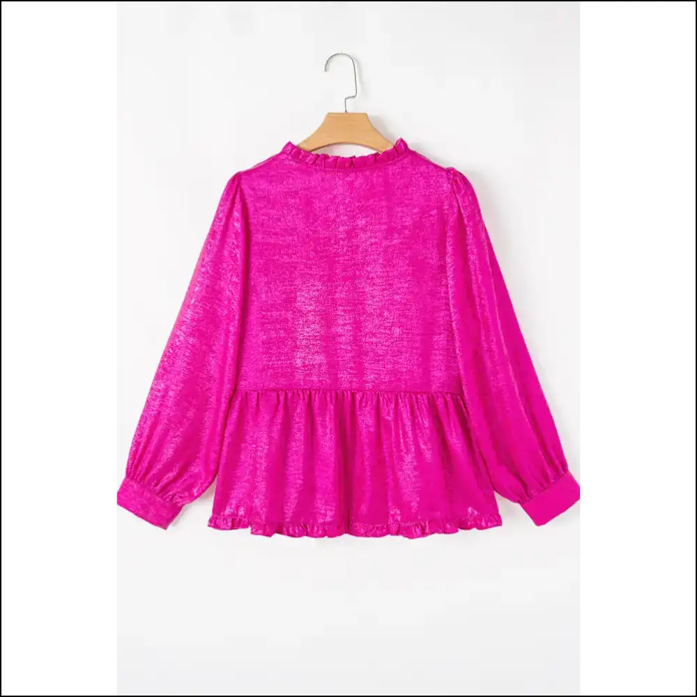 Rose Red Metallic Velvet: Babydoll Blouse of Doom! 🔥 Needful Things - Blouses on Sale Worldwide Shipping