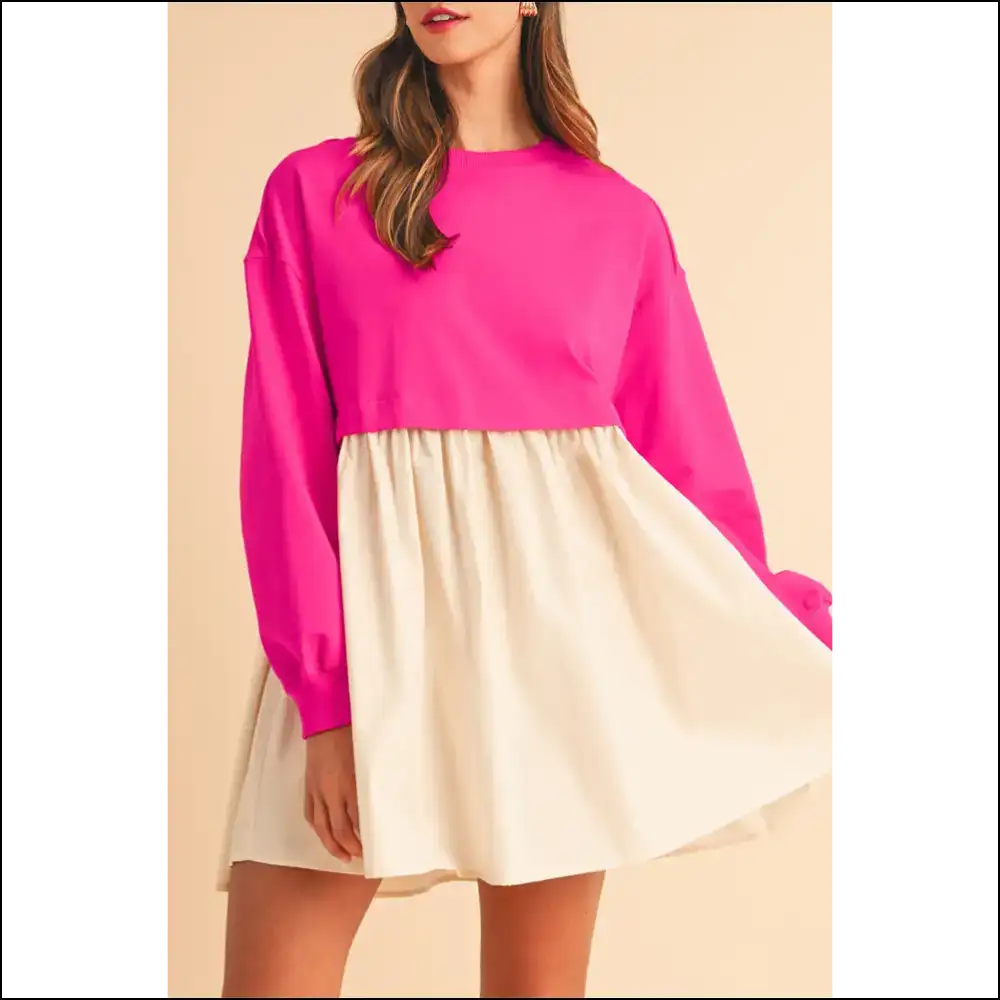 Rose Red Mini Dress: Comfy Pleated & Patchwork? Needful Things Says Yas 🌹 - s - Short Dresses on Sale Worldwide Shipping