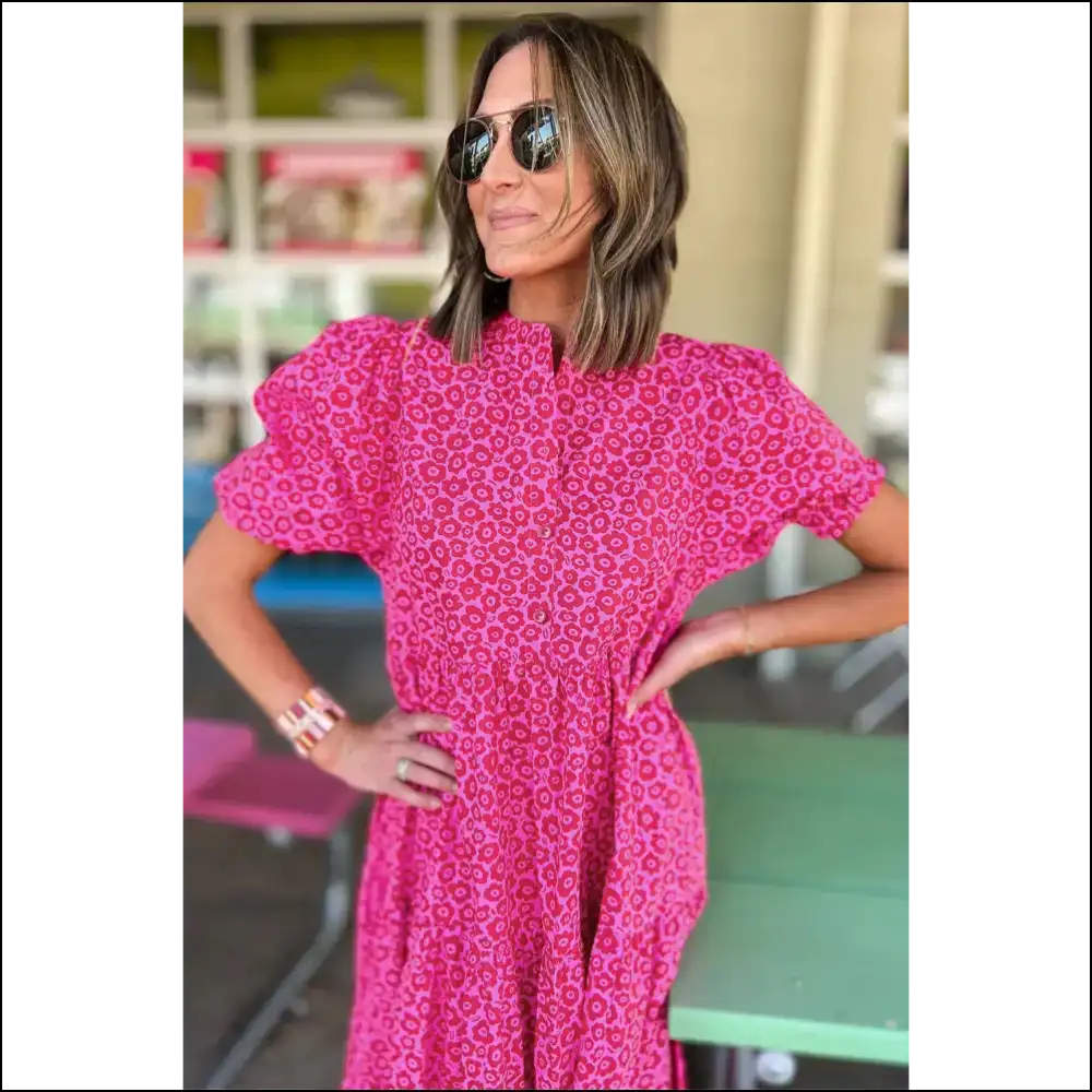 Rose Red Puff Sleeve Floral Maxi Dress: Prepare for Compliments 🌹 Needful Things - Dresses on Sale Worldwide Shipping