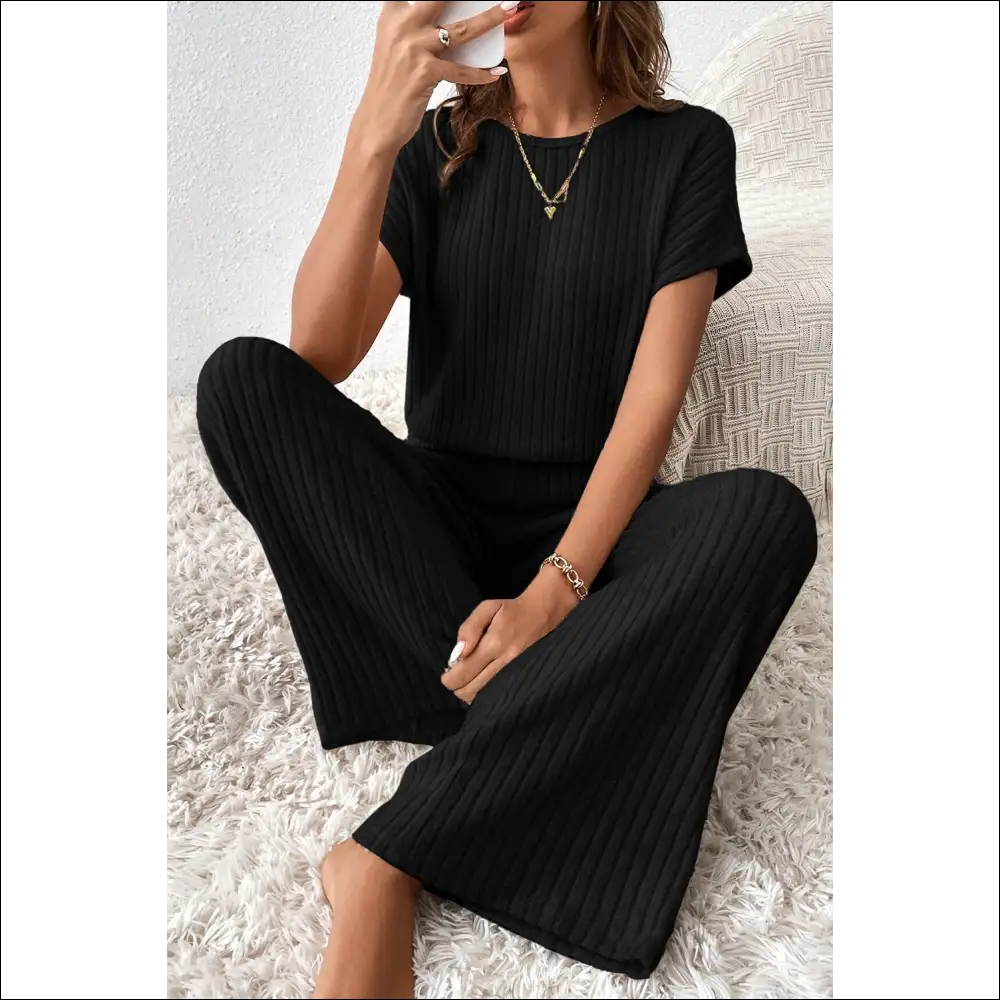 Rose Red Ribbed Jumpsuit: Dangerously Diva-licious 🔥 - Black / s - Jumpsuits & Rompers on Sale Worldwide Shipping