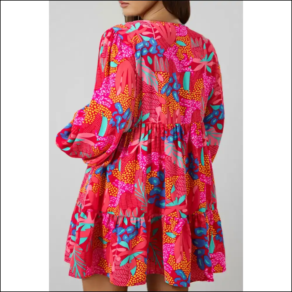 Rose Tropical Print Mini Dress: Curvalicious 🌹🌴 - Plus Size Dresses on Sale Worldwide Shipping