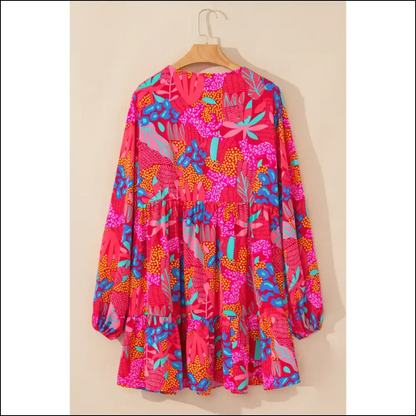 Rose Tropical Print Mini Dress: Curvalicious 🌹🌴 - Plus Size Dresses on Sale Worldwide Shipping