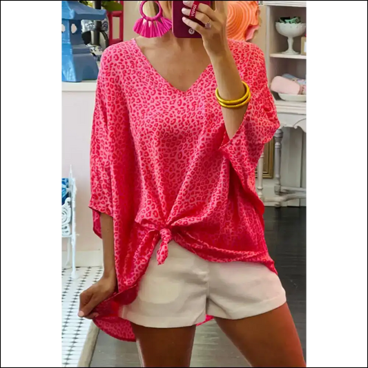Rosy Leopard Print: Own the Room (and Maybe your Ex)! 🐆 Needful Things - Blouses on Sale Worldwide Shipping