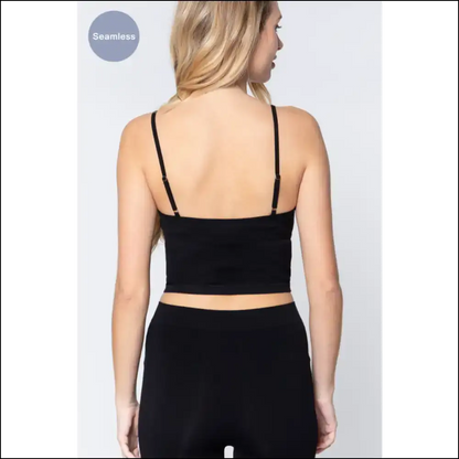 Round Neck Crop Rib Seamless Cami - Trendy & Versatile - Tank Tops on Sale Worldwide Shipping