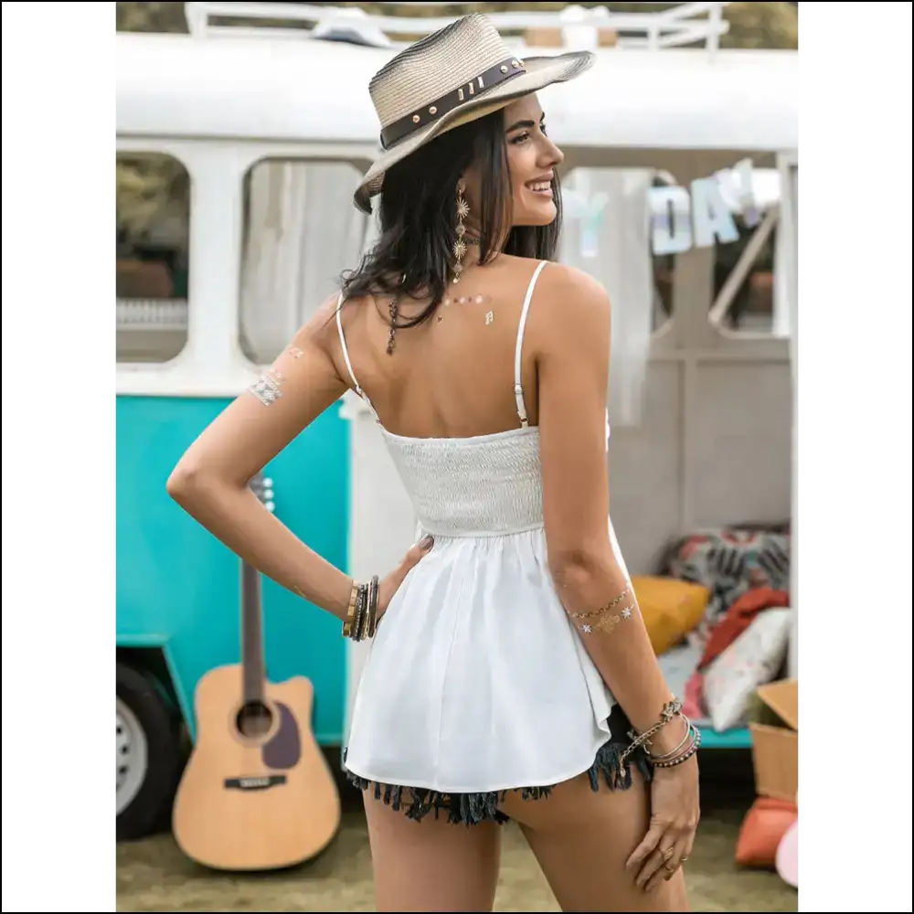 Ruched Square Neck Cami - Chic & Stylish - Tank Tops on Sale Worldwide Shipping