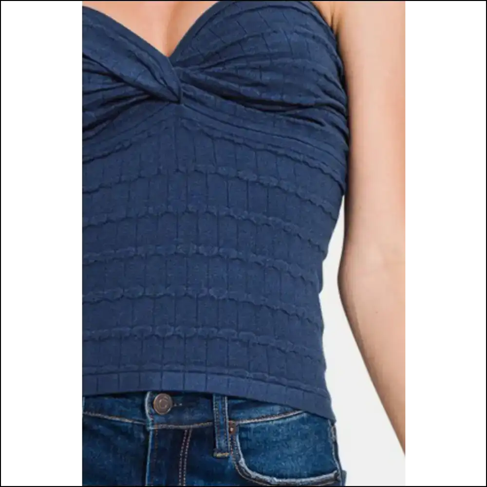 Ruched Twisted Sweetheart Neck Top - Tank Tops on Sale Worldwide Shipping