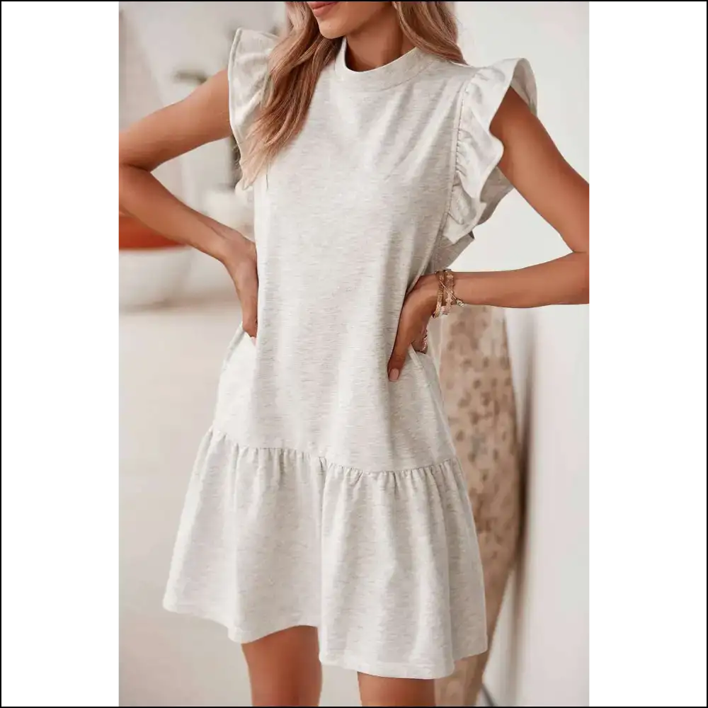Ruffle Hem Mini Dress: so Soft It’s Practically Illegal! 😈 Needful Things - White / s - Short Dresses on Sale Worldwide Shipping