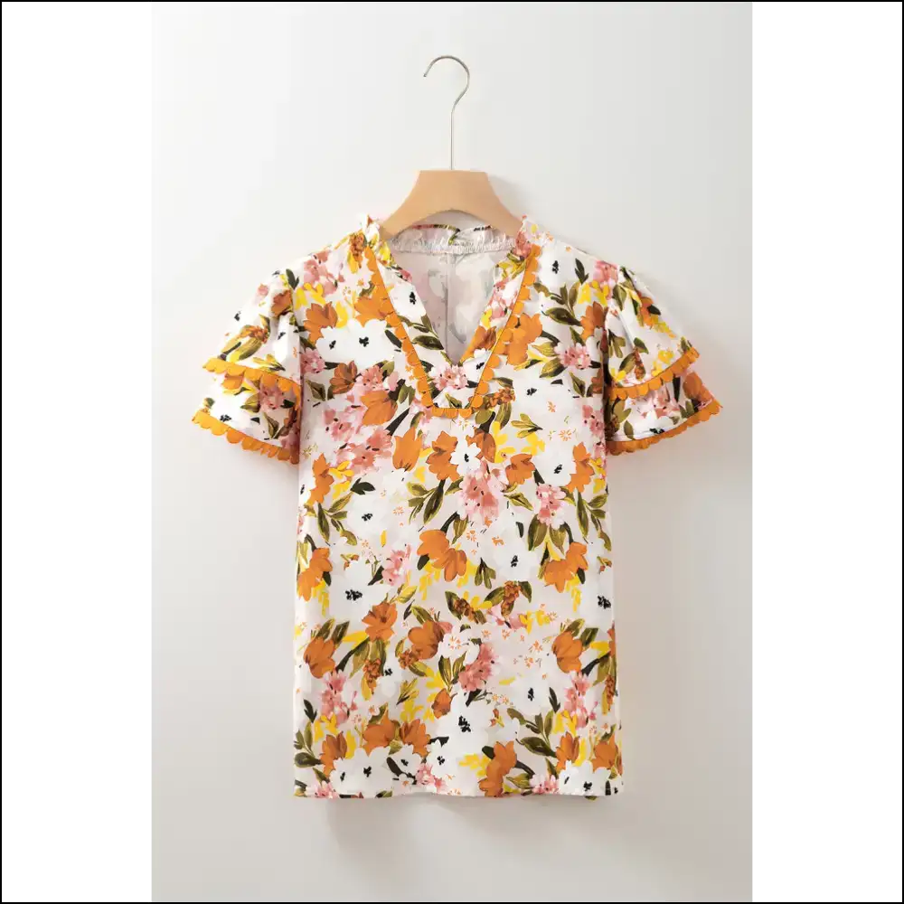 Russet Orange Floral: from Frumpy to Femme Fatale 🧡 Needful Things - Blouses on Sale Worldwide Shipping