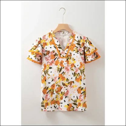 Russet Orange Floral: from Frumpy to Femme Fatale 🧡 Needful Things - Blouses on Sale Worldwide Shipping