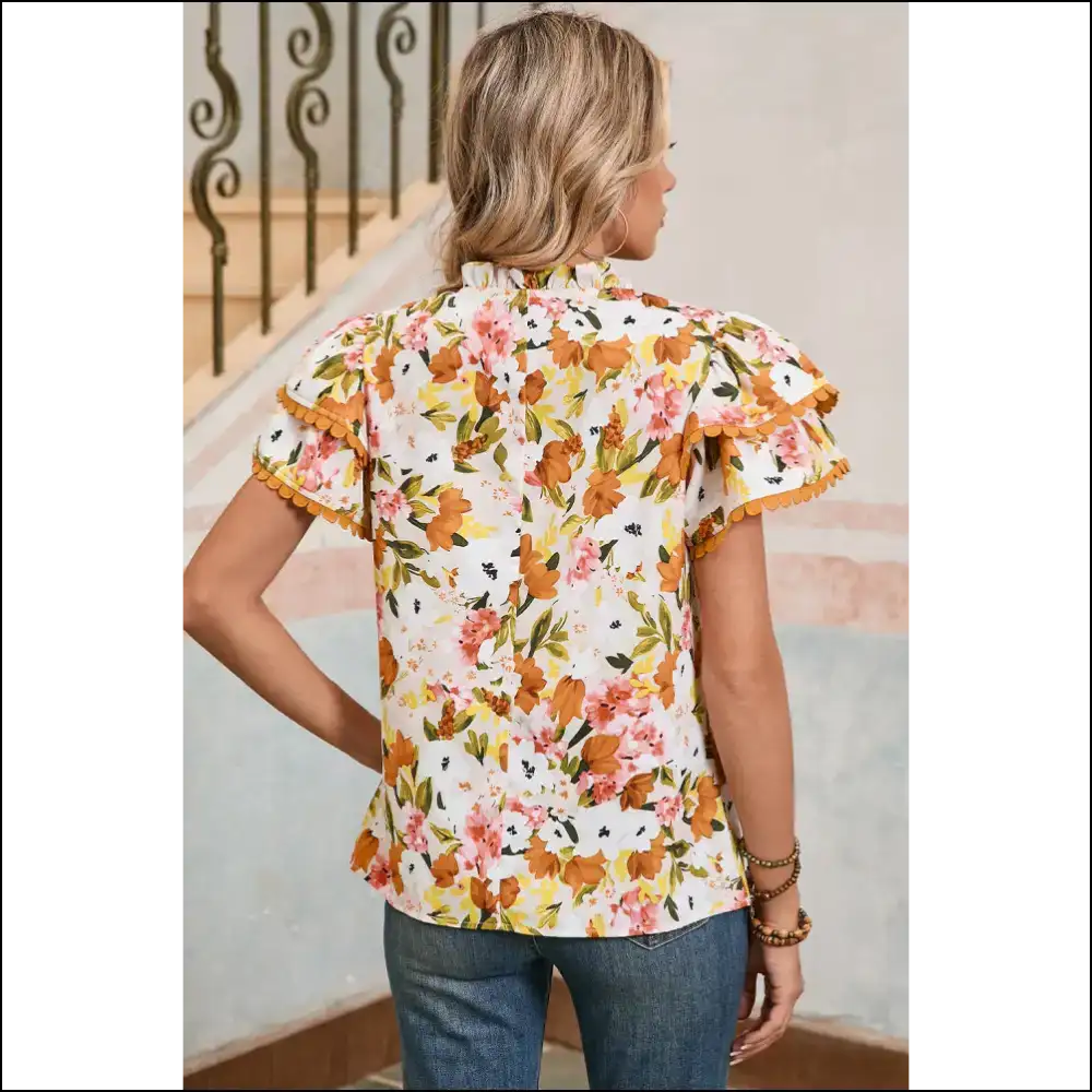 Russet Orange Floral: from Frumpy to Femme Fatale 🧡 Needful Things - Blouses on Sale Worldwide Shipping