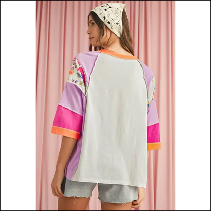 Sachet Pink Floral Disasterpiece (but Like a *good* Disaster) - Blouses on Sale Worldwide Shipping