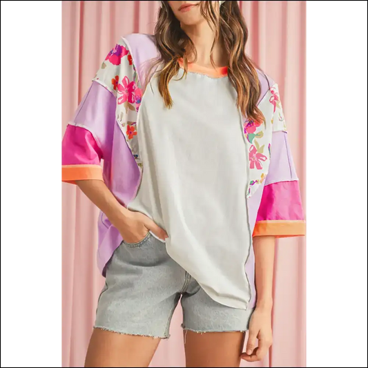 Sachet Pink Floral Disasterpiece (but Like a *good* Disaster) - s - Blouses on Sale Worldwide Shipping