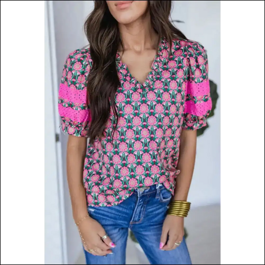 Sachet Pink Frill V-neck Top Because Adulting is Hard Enough - Light / s - Blouses on Sale Worldwide Shipping