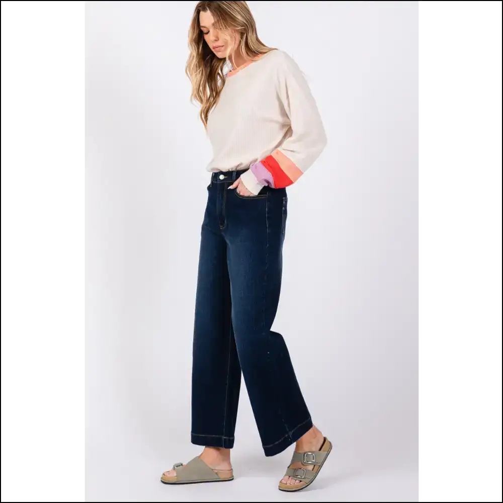Sage + Fig High Waist Wide Leg Jeans: Because Comfort is the New Black! 💁‍♀️👖 - Jeans on Sale Worldwide Shipping