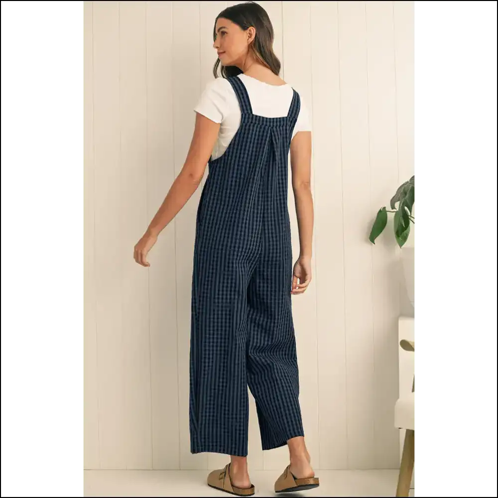 Sail Blue Plaid Jumpsuit: Comfy & Still High Waist? Deal! 😜 Needful Things - Jumpsuits Rompers on Sale Worldwide Shipping