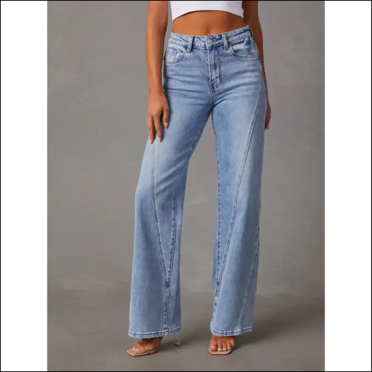Sashay in Style: Chic High Waist Straight Jeans for Sass & Class! 😂👖💁‍♀️ - Light / Xl - on Sale Worldwide Shipping