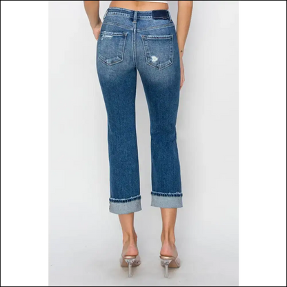 Sass Up your Life with Needful Things Distressed Cuffed Ankle Cheer! 😄👖 - Jeans on Sale Worldwide Shipping