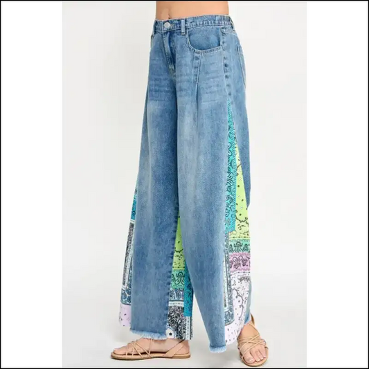 Sassy & Classy: Rock Those Fig Raw Hem Paisley Print Jeans! 🍑💃 - Medium / s - Jeans on Sale Worldwide Shipping