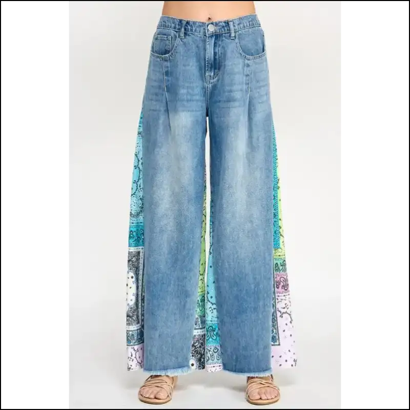 Sassy & Classy: Rock Those Fig Raw Hem Paisley Print Jeans! 🍑💃 - Jeans on Sale Worldwide Shipping