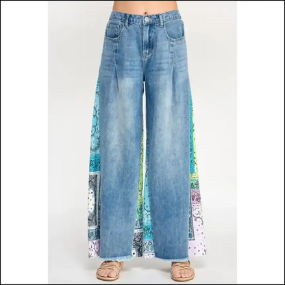 Sassy & Classy: Rock Those Fig Raw Hem Paisley Print Jeans! 🍑💃 - Jeans on Sale Worldwide Shipping