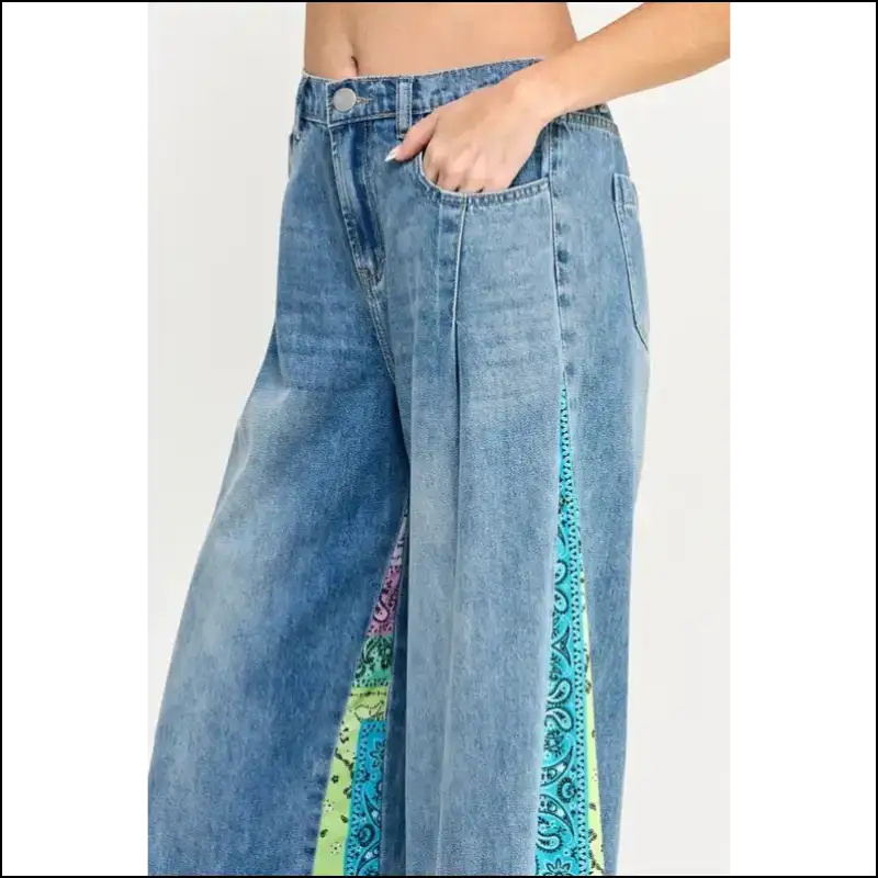 Sassy & Classy: Rock Those Fig Raw Hem Paisley Print Jeans! 🍑💃 - Jeans on Sale Worldwide Shipping