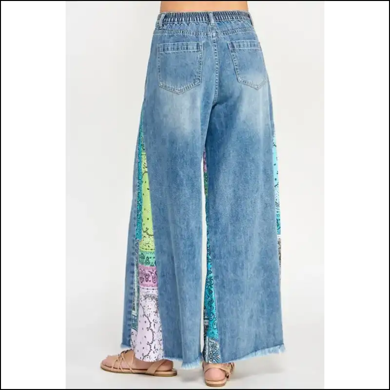 Sassy & Classy: Rock Those Fig Raw Hem Paisley Print Jeans! 🍑💃 - Jeans on Sale Worldwide Shipping
