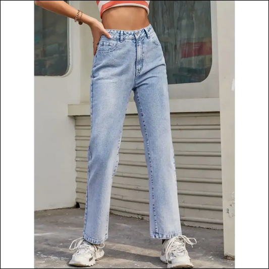 Sassy High Waist Straight Jeans: Confidence that Actually Fits! 💃👖 - Light Blue / Xs - Jeans on Sale Worldwide Shipping