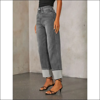 Sassy High Waisted Straight Leg Jeans: Jeans that Dare to Care! 😂👖✨ - on Sale Worldwide Shipping