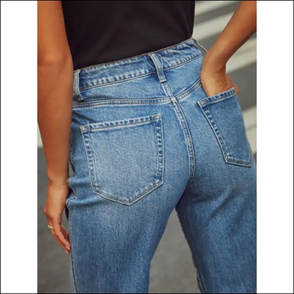 Sassy High Waisted Straight Leg Jeans: Jeans that Dare to Care! 😂👖✨ - on Sale Worldwide Shipping