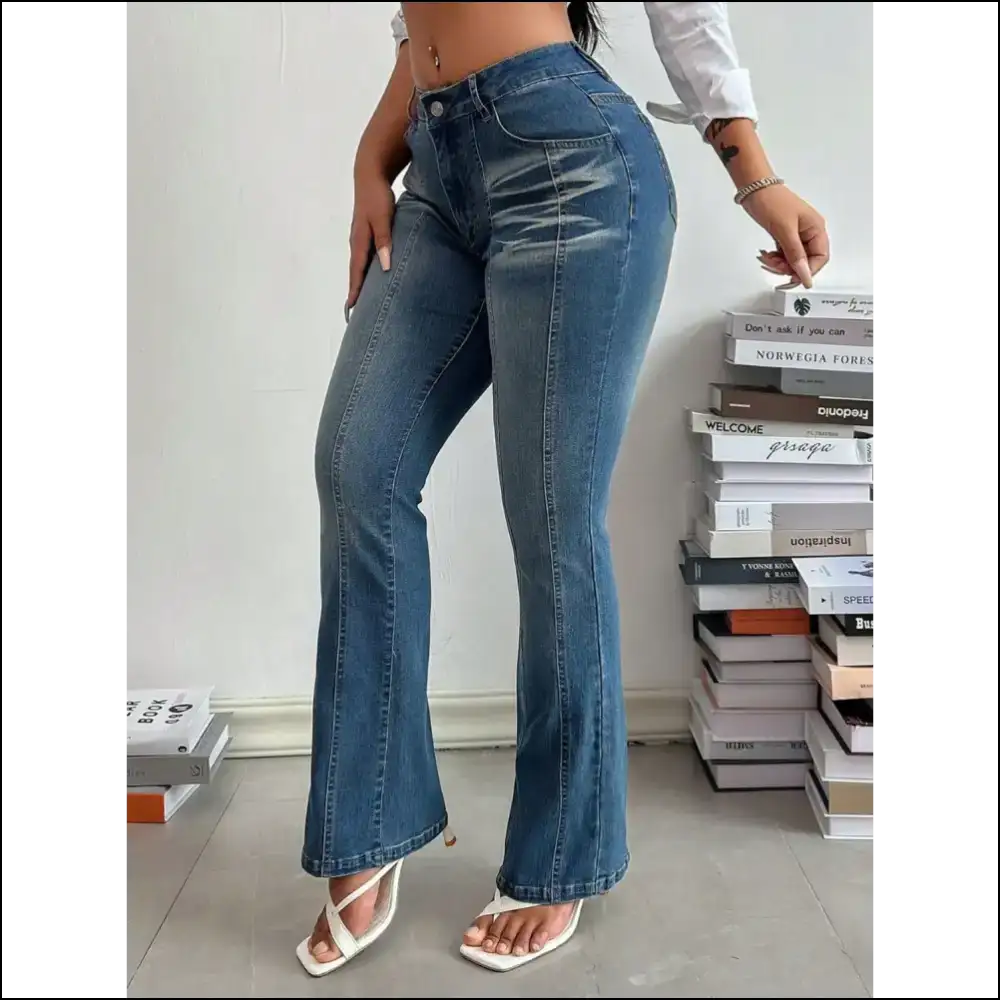 Sassy Mid Rise Bootcut Jeans: Because Every Butt Deserves a Standing Ovation! 🍑 - Jeans on Sale Worldwide Shipping